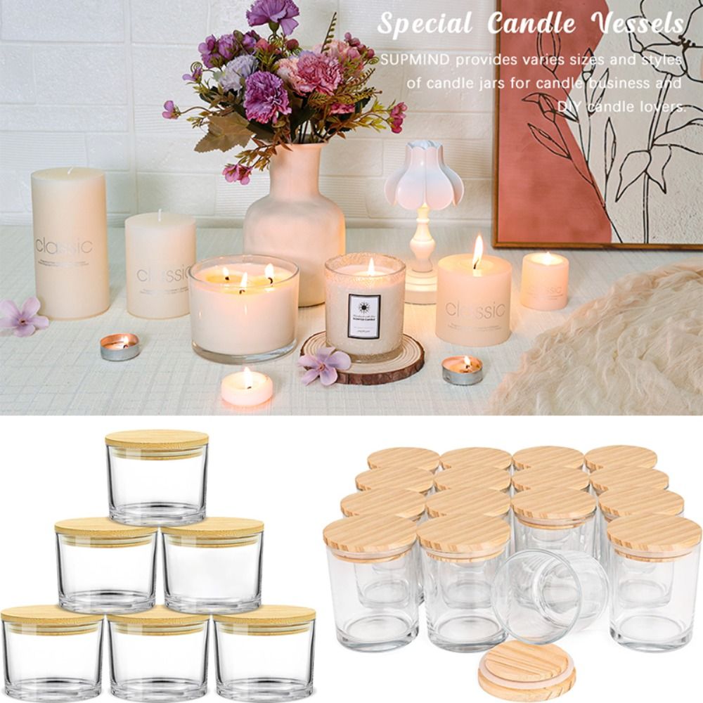 Candle Supplies Glass Jars - Świeca w szklanym przezroczystym opakowaniu słoiki