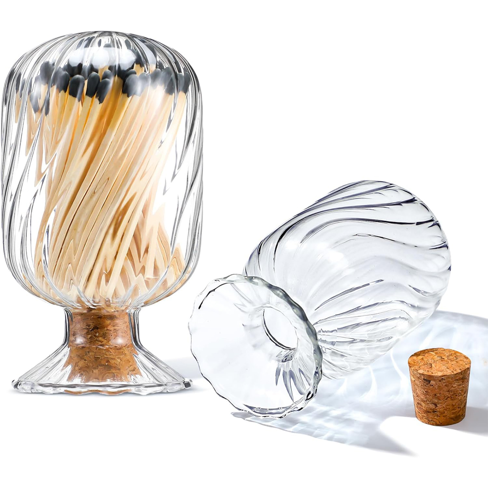 Candle Supplies Glass Jars - Szklane zapałki w kształcie spirali Dekoracyjne