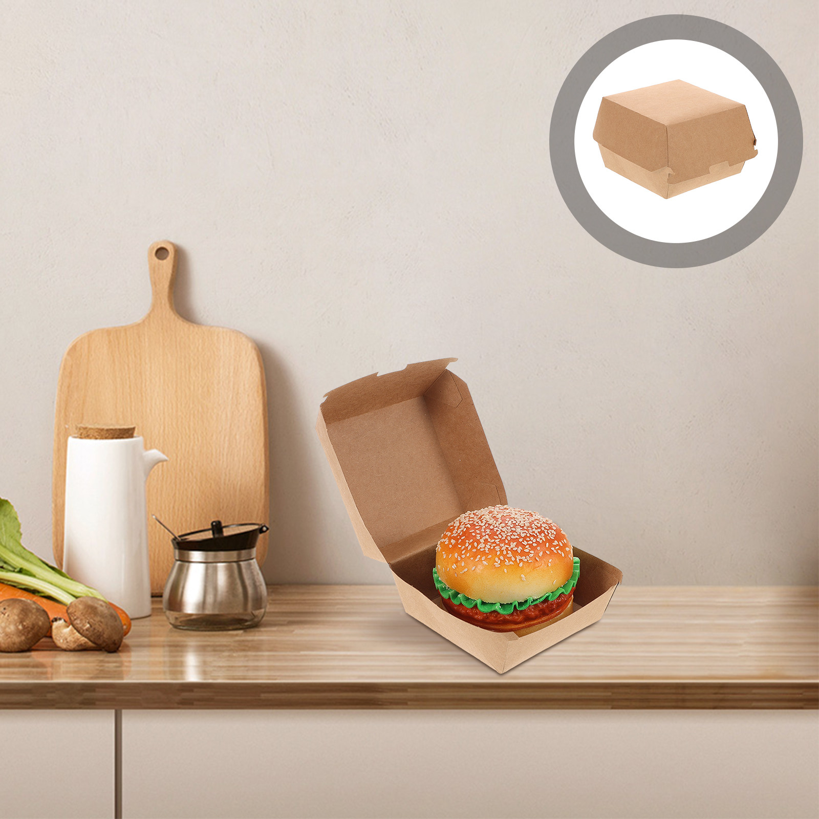 Kraft Paper Box - 30 szt. pudełek na burgery z